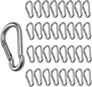CertBuy 50pcs 2 Inch Stainless Steel Spring Snap Hook, 304 Stainless Steel Carabiner Clip Keychain Heavy Duty Quick Link Hook for Camping Fishing Hiking Traveling