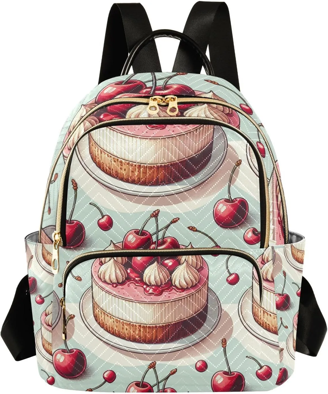 Cherry Cheesecake Mini Backpack Purse, Waterproof Mini Backpack for Women 14 L