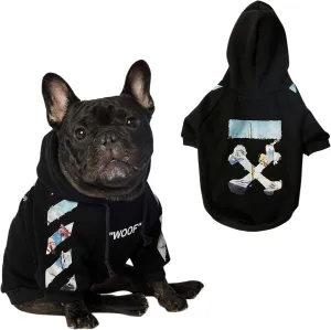 ChoChoCho Woof Dog Hoodie, Designer Dog Hoodies for Small Medium Large Breeds, Art Collection Dog Sweatshirts, Street Drawstring Hoodies Outfit Clothes for Puppy Puppies (S, Monet Painting)
