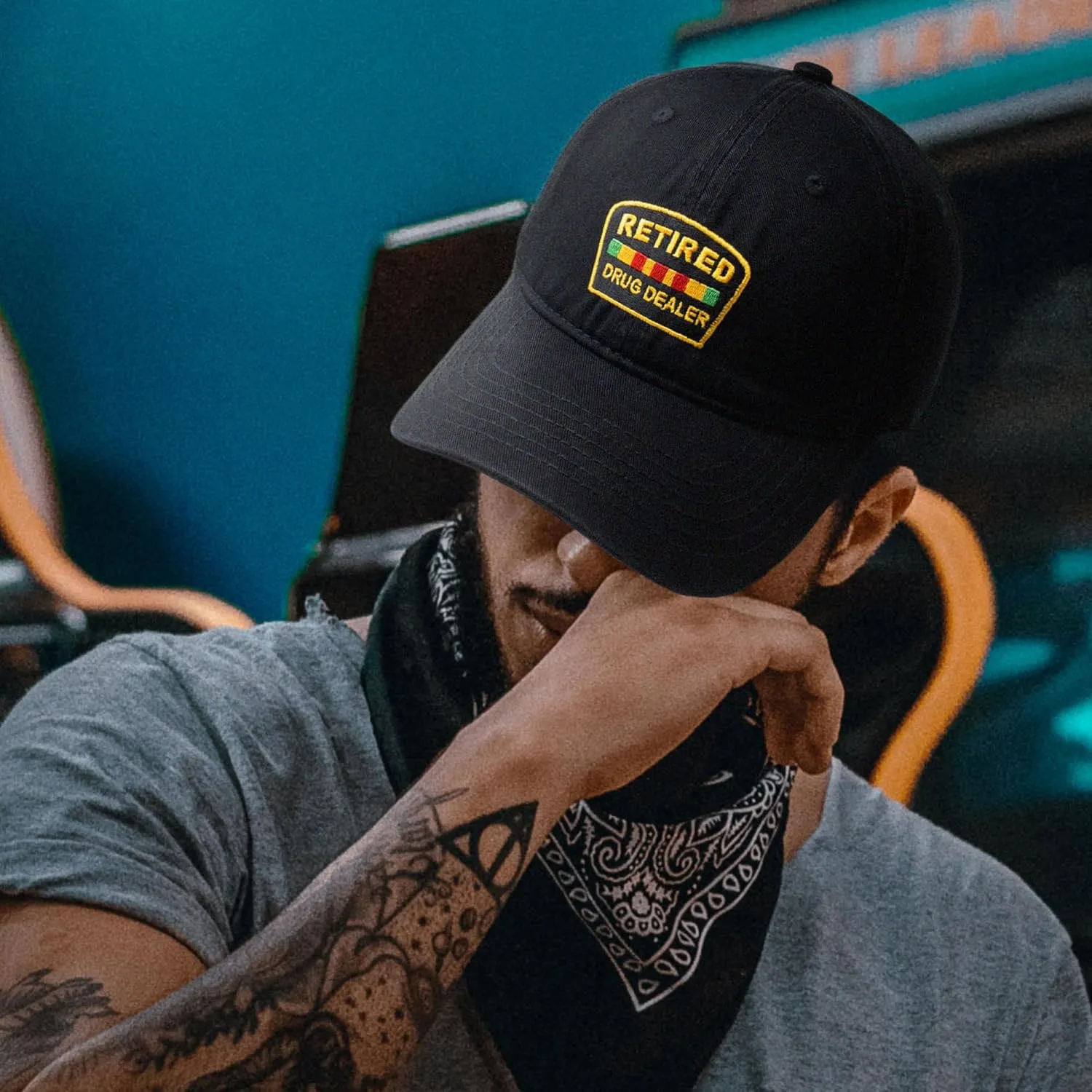 CHOK.LIDS Retired Drug Dealer Hat Dad Hat Cotton Baseball Cap Polo Style Low Profile PC101