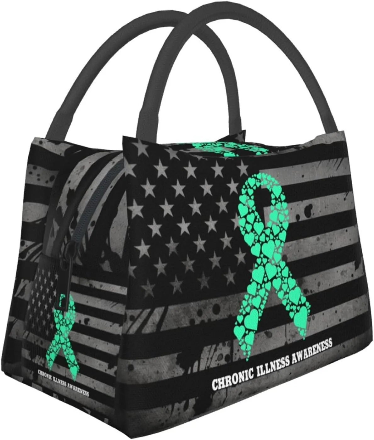 Chronic Illness Awareness Lunch Box Large Portable Collapsible Insulated Cooler Lunch Tote for Men Women32