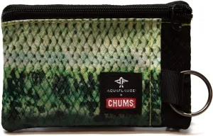 Chums Surfshorts Wallet - Lightweight Zippered Minimalist Wallet with Clear ID Window - Water Resistant with Key Ring
