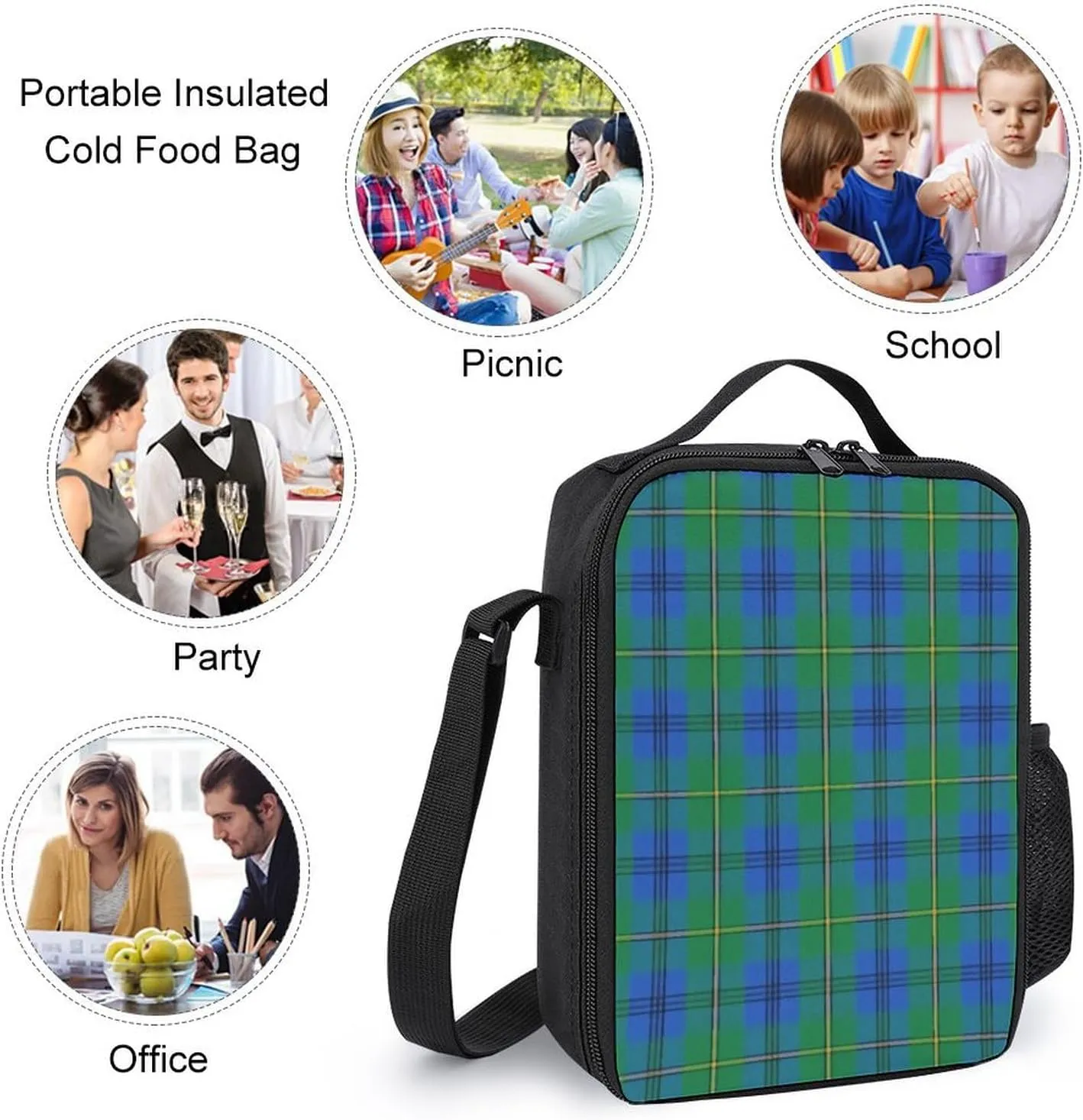 Clan Johnstone Johnston 17 Inch Backpack Diagonal Lunch Bag Pencil Case Set Unisex