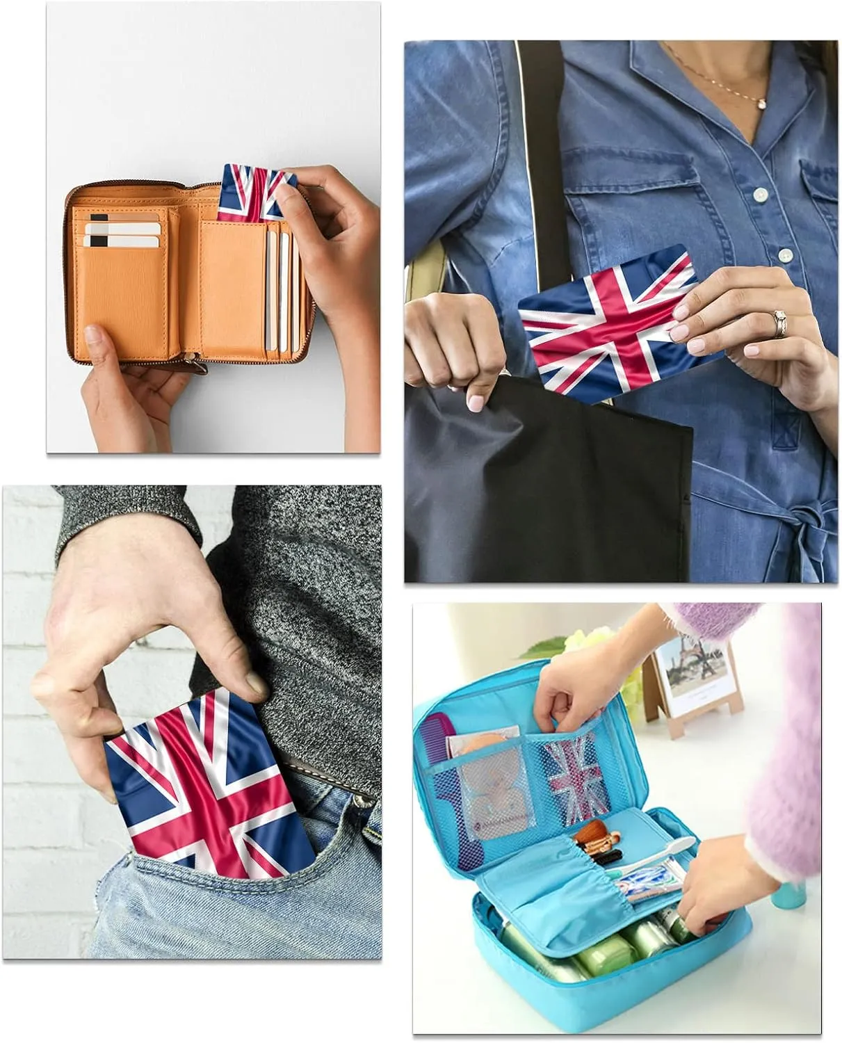 Classic British Flag Red Stripes Small Compact Mirror for Purse, Blue Red White Line Travel Makeup Mirror for Women Men, Rectangular Handheld Compact Pocket Mirror 1 PCS