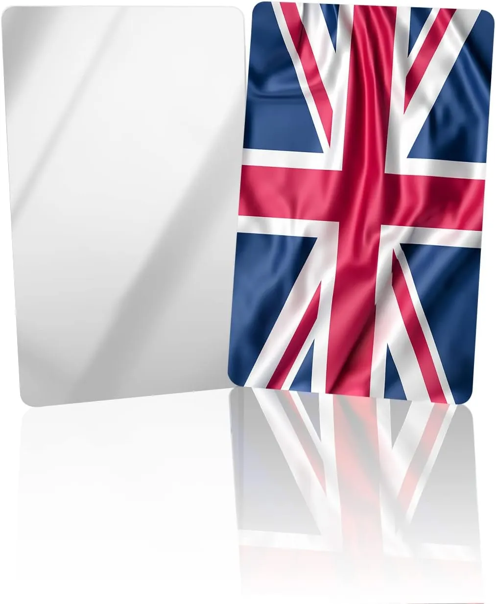 Classic British Flag Red Stripes Small Compact Mirror for Purse, Blue Red White Line Travel Makeup Mirror for Women Men, Rectangular Handheld Compact Pocket Mirror 1 PCS