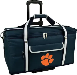 Clemson University Picnic Travel Cooler with Wheels- 64 Can Capacity- Collapsible Leakproof Cooler- Designed & Quality Approved in The USA
