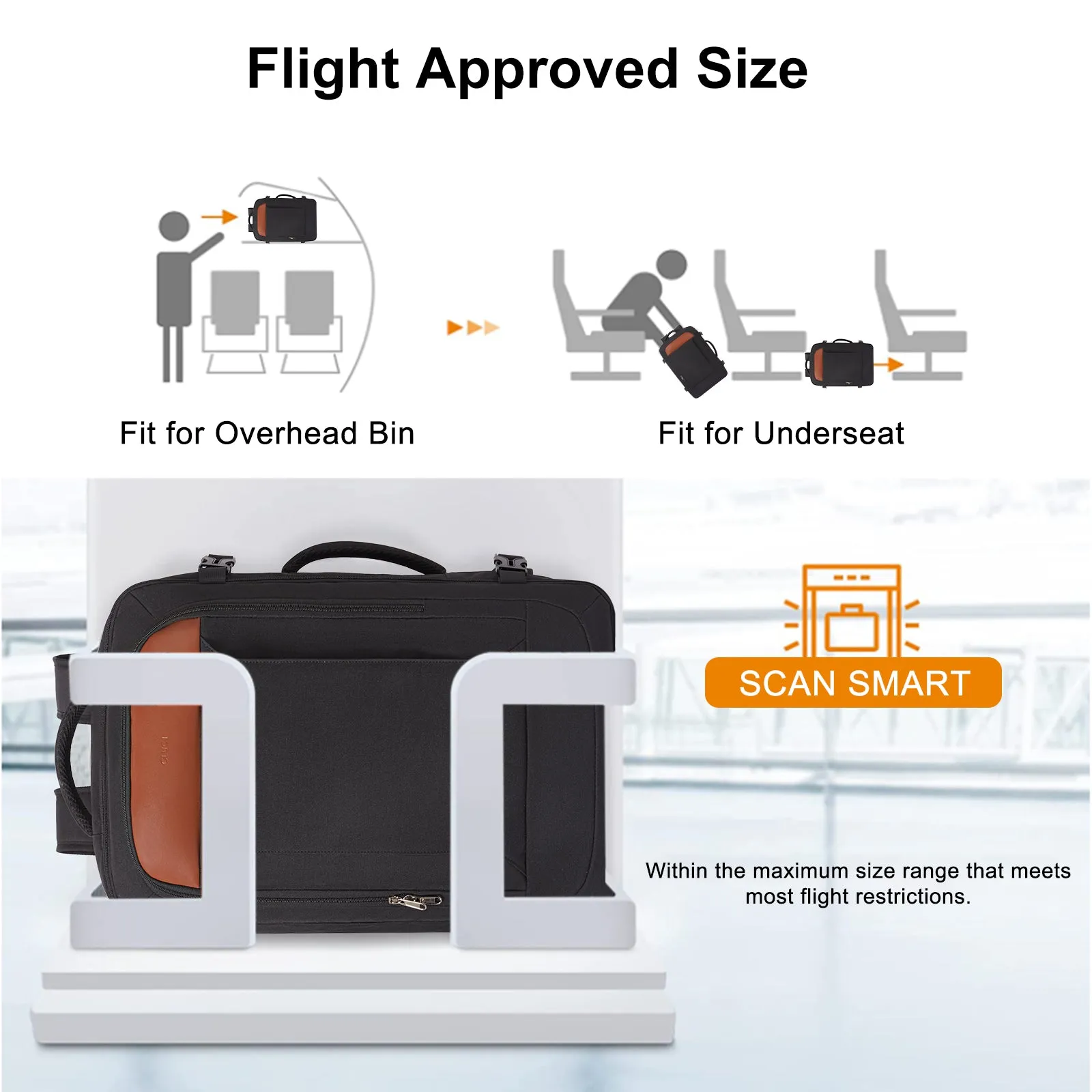 CLUCI Travel Backpack Carry on Backpack Flight Approved with 3 Packing Cubes Traveling Essentials