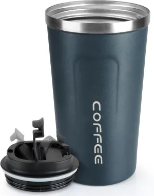 Coffee Mug 17oz - Insulated Coffee Travel Mug Spill Proof with Leakproof Lid Vacuum Stainless Steel Thermos Coffee Tumblers to GO, Reusable Coffee Cup for Men and Women for Hot & Cold Drinks (Blue)