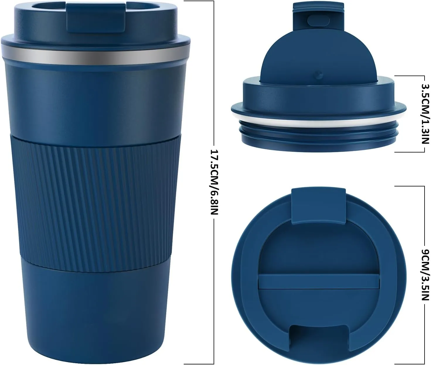 Coffee Mug 17oz - Insulated Coffee Travel Mug Spill Proof with Leakproof Lid Vacuum Stainless Steel Thermos Coffee Tumblers to GO, Reusable Coffee Cup for Men and Women for Hot & Cold Drinks