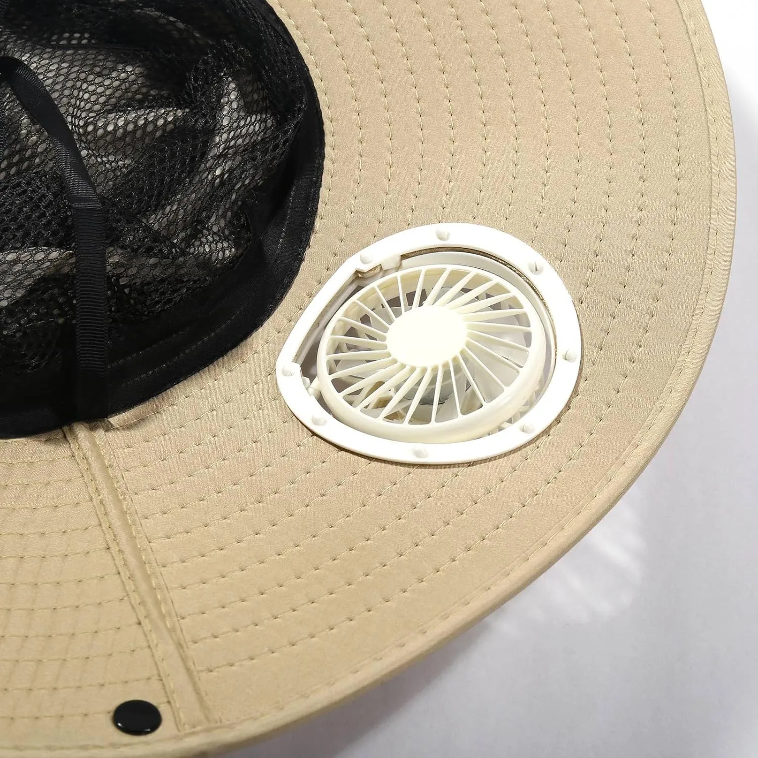 Colitt - Fishing Hat with Built in Fan,Wide Brim Sun Hat with 3 Solar Fan Waterproof Breathable Bucket Hat