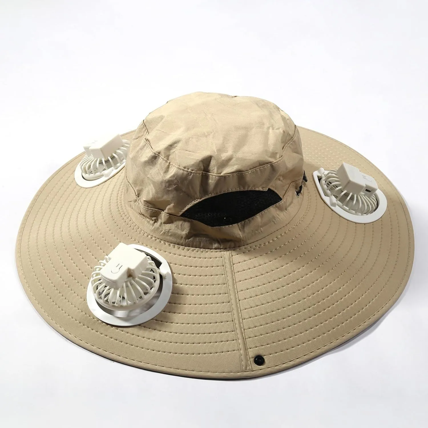 Colitt - Fishing Hat with Built in Fan,Wide Brim Sun Hat with 3 Solar Fan Waterproof Breathable Bucket Hat