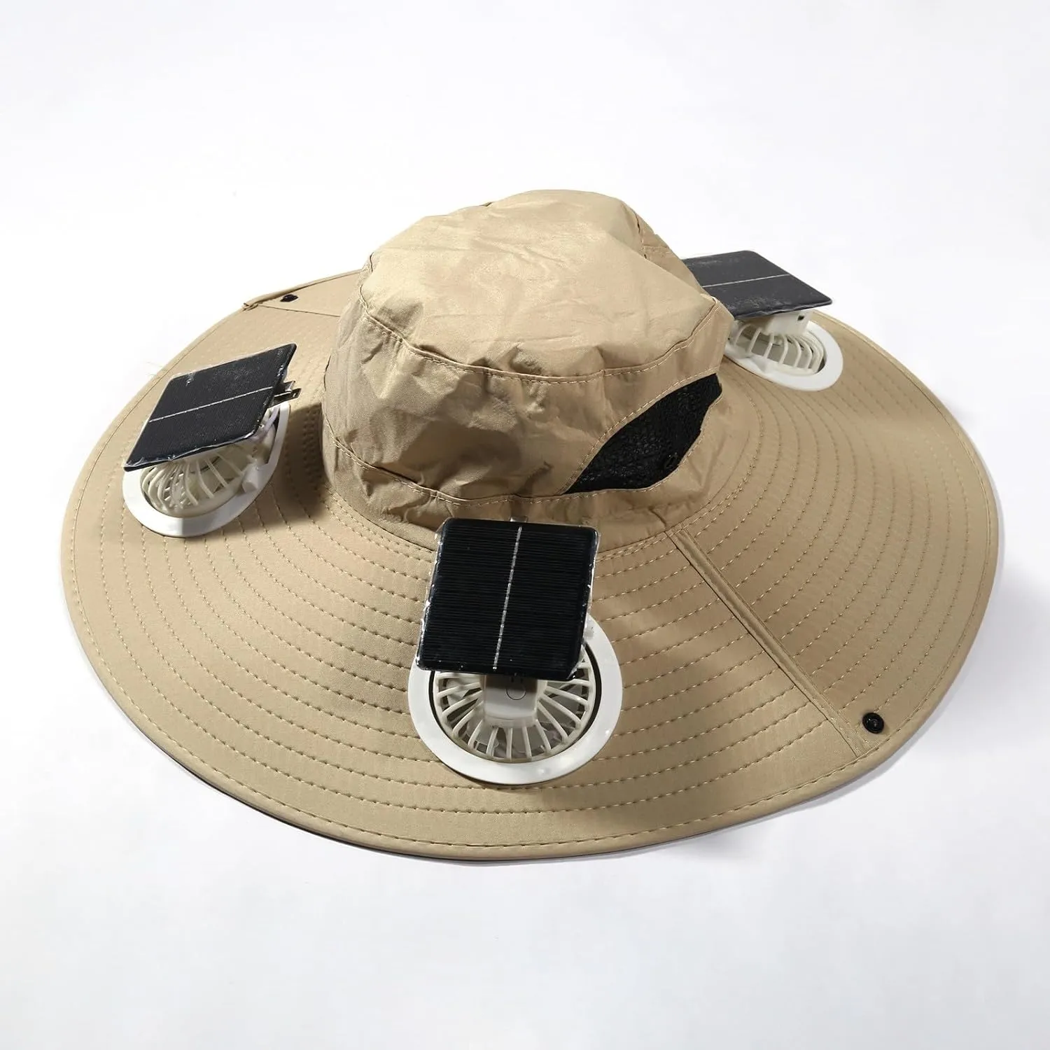 Colitt - Fishing Hat with Built in Fan,Wide Brim Sun Hat with 3 Solar Fan Waterproof Breathable Bucket Hat