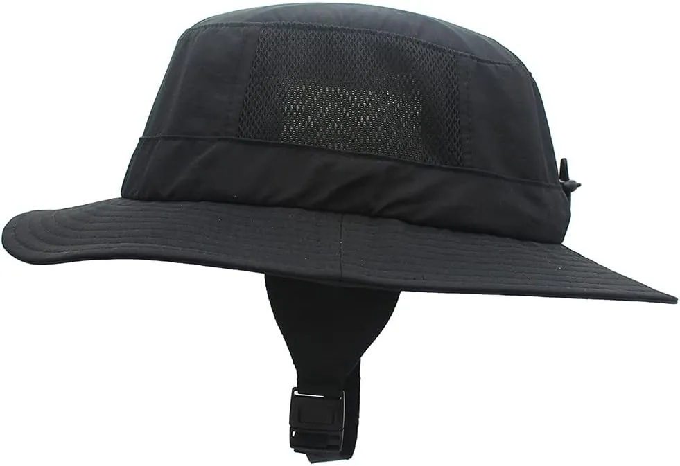 Collapsible Sun Hat Outdoor UV Protection Bucket Mesh Boonie Hat Adjustable Fishing Cap for Mountain Climbing,Hiking,Fishing (Color : Black)