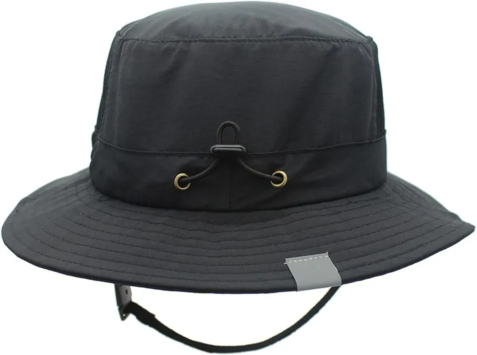Collapsible Sun Hat Outdoor UV Protection Bucket Mesh Boonie Hat Adjustable Fishing Cap for Mountain Climbing,Hiking,Fishing (Color : Black)