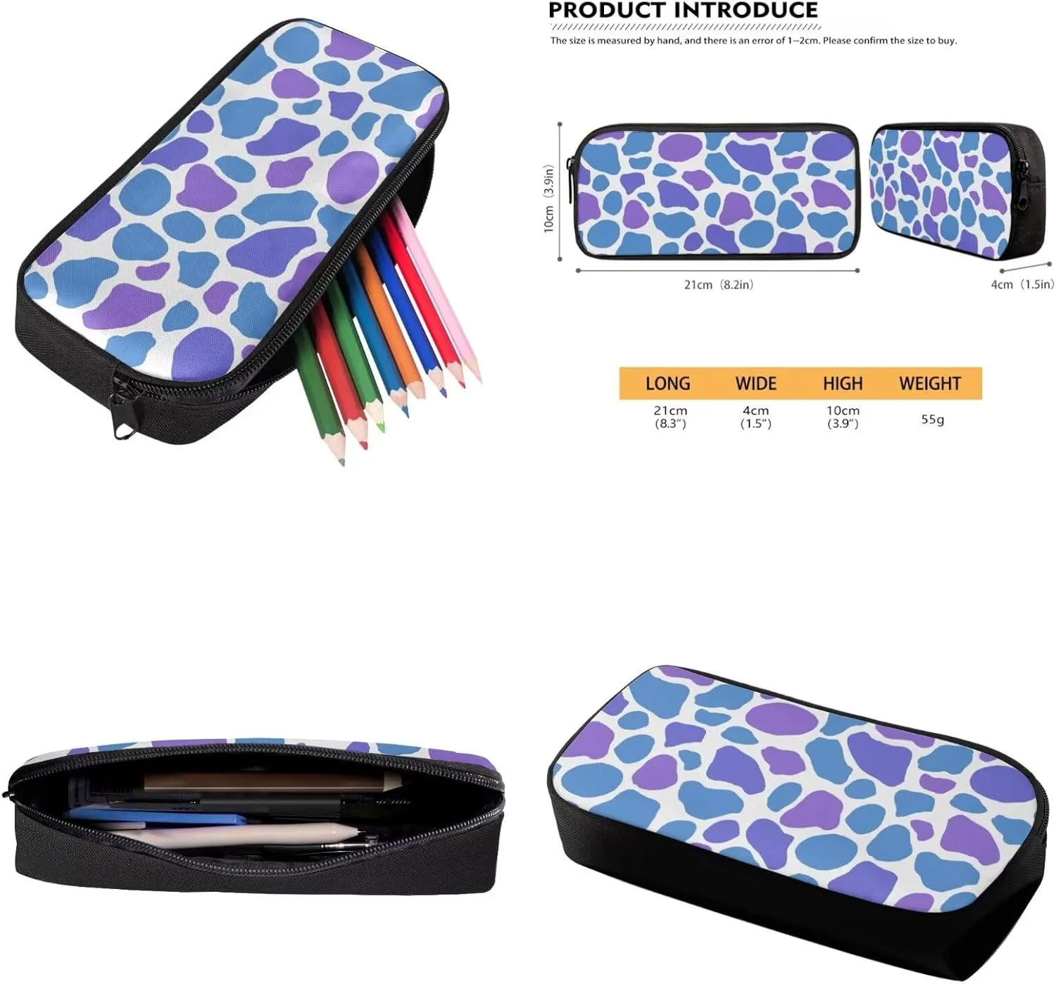 Colorful Cow Prints Backpack for Girls Boys School Bag Grade 1 Lightweight Cute Bookbag and Lunch Box Set 3 in 1 Kindergarten Elementary Backpack Set