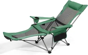Compact Folding Chair for Outdoor, Supports 250lbs, Foldable Compact Backpacking Chair for Camping Beach Picnic Barbeques (Color : Green mesh)