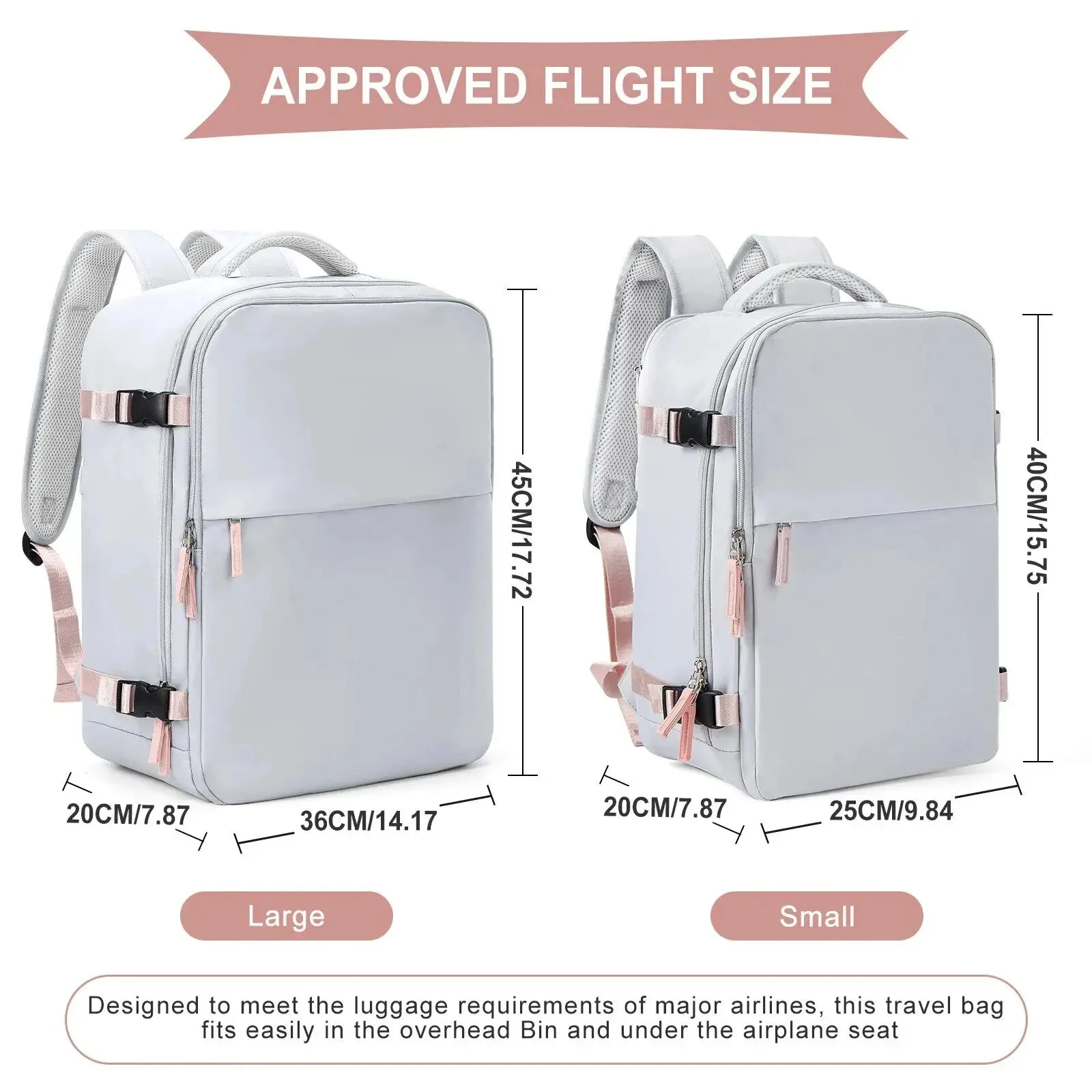Compact Laptop Backpack for Women Airline Approved Hand Luggage