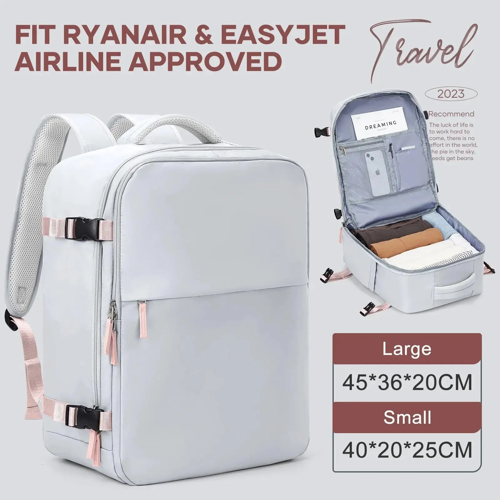 Compact Laptop Backpack for Women Airline Approved Hand Luggage