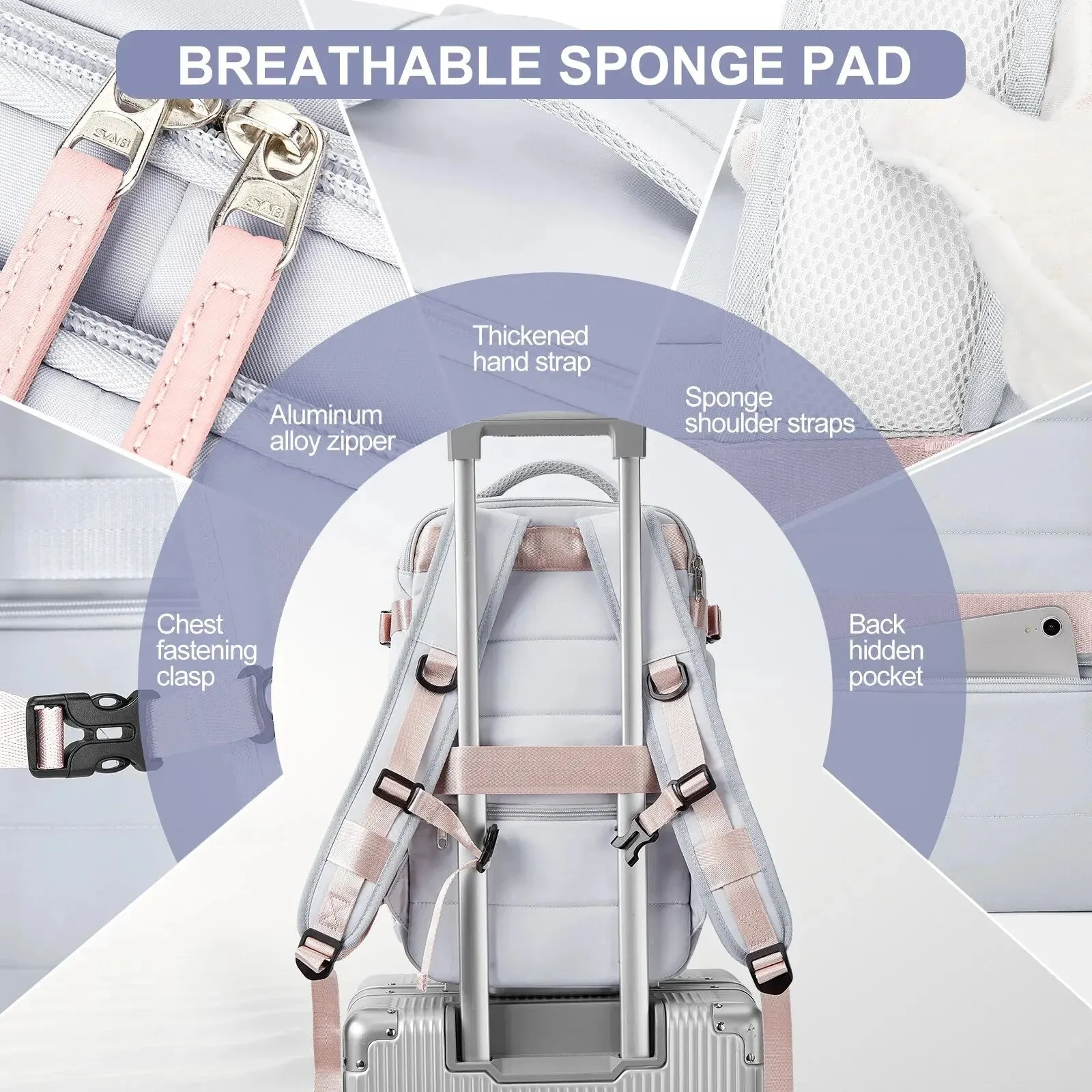 Compact Laptop Backpack for Women Airline Approved Hand Luggage