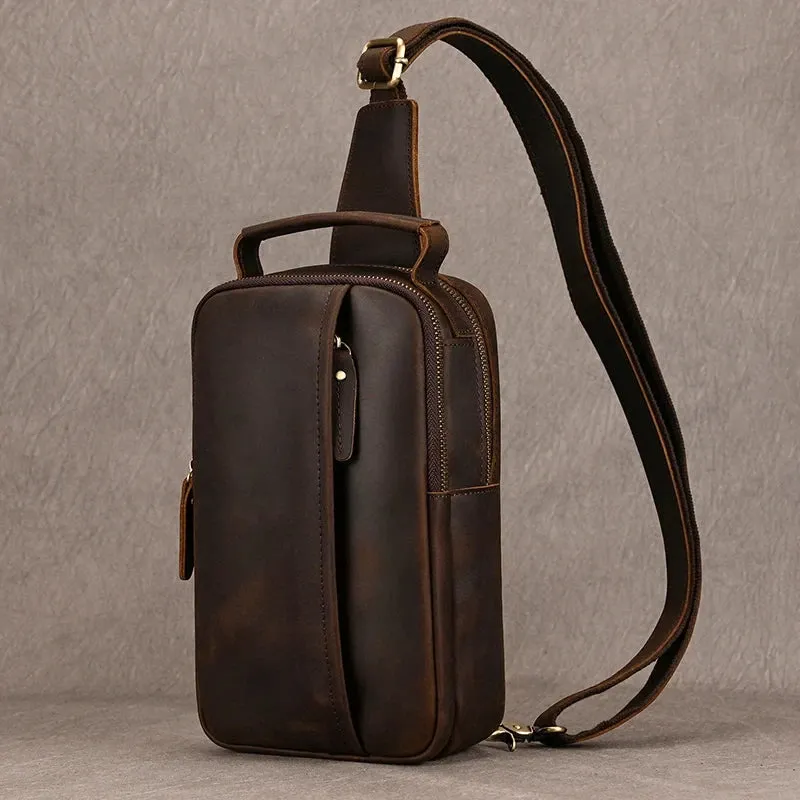 Compact Men's Leather Crossbody Bag
