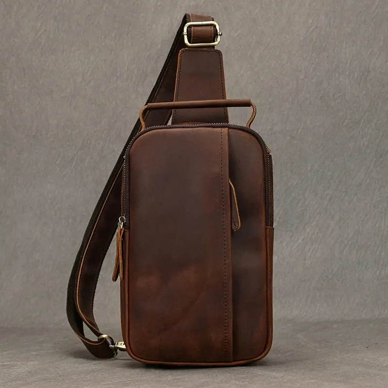Compact Men's Leather Crossbody Bag