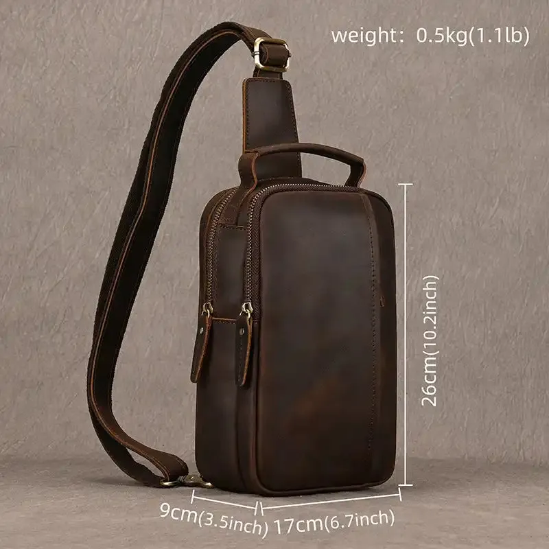Compact Men's Leather Crossbody Bag