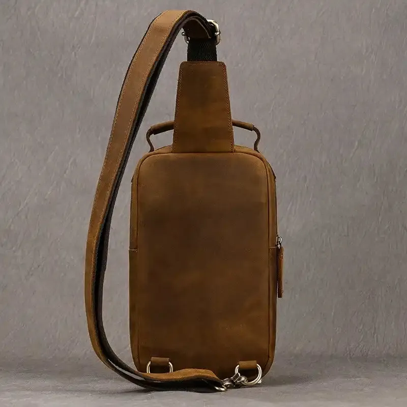 Compact Men's Leather Crossbody Bag
