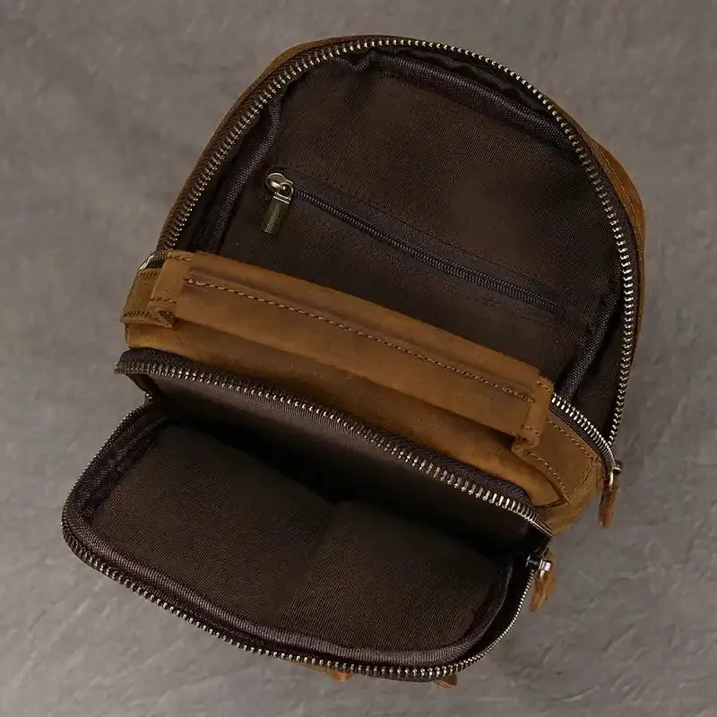 Compact Men's Leather Crossbody Bag
