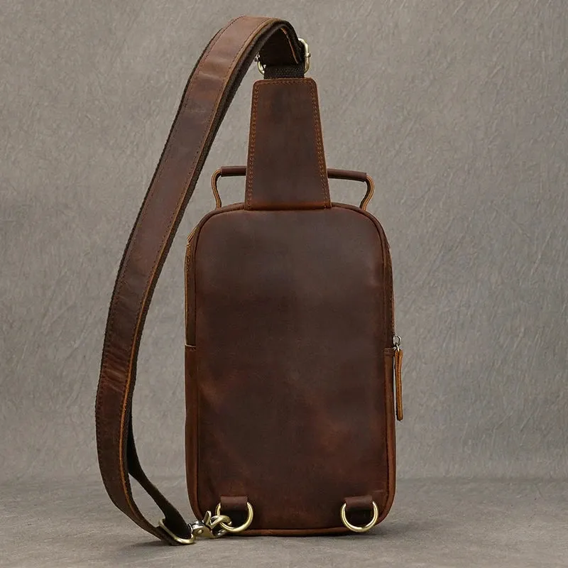 Compact Men's Leather Crossbody Bag