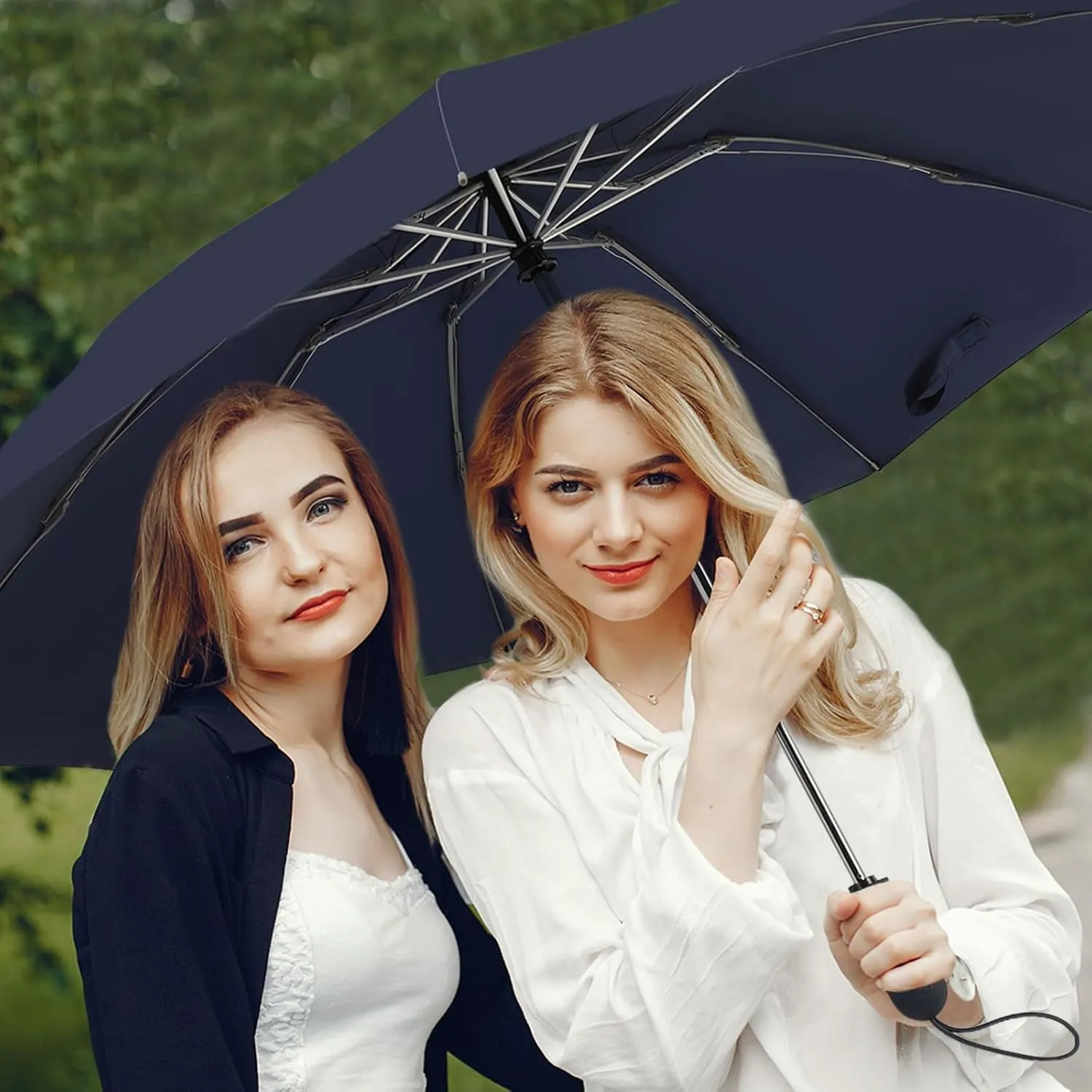 Compact Travel Umbrella Inverted Reverse Umbrellas for Rain & Sun – Small, Portable Windproof, UV Protection Umbrella for Travel, Backpack, Women and Men