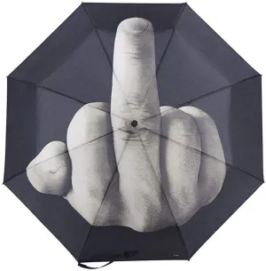 Compact Umbrella,Golf Umbrella,Windproof Travel Umbrella,Black Umbrella,Middle Finger Umbrella,Compact Folding Reverse Umbrella with Case For Gifts
