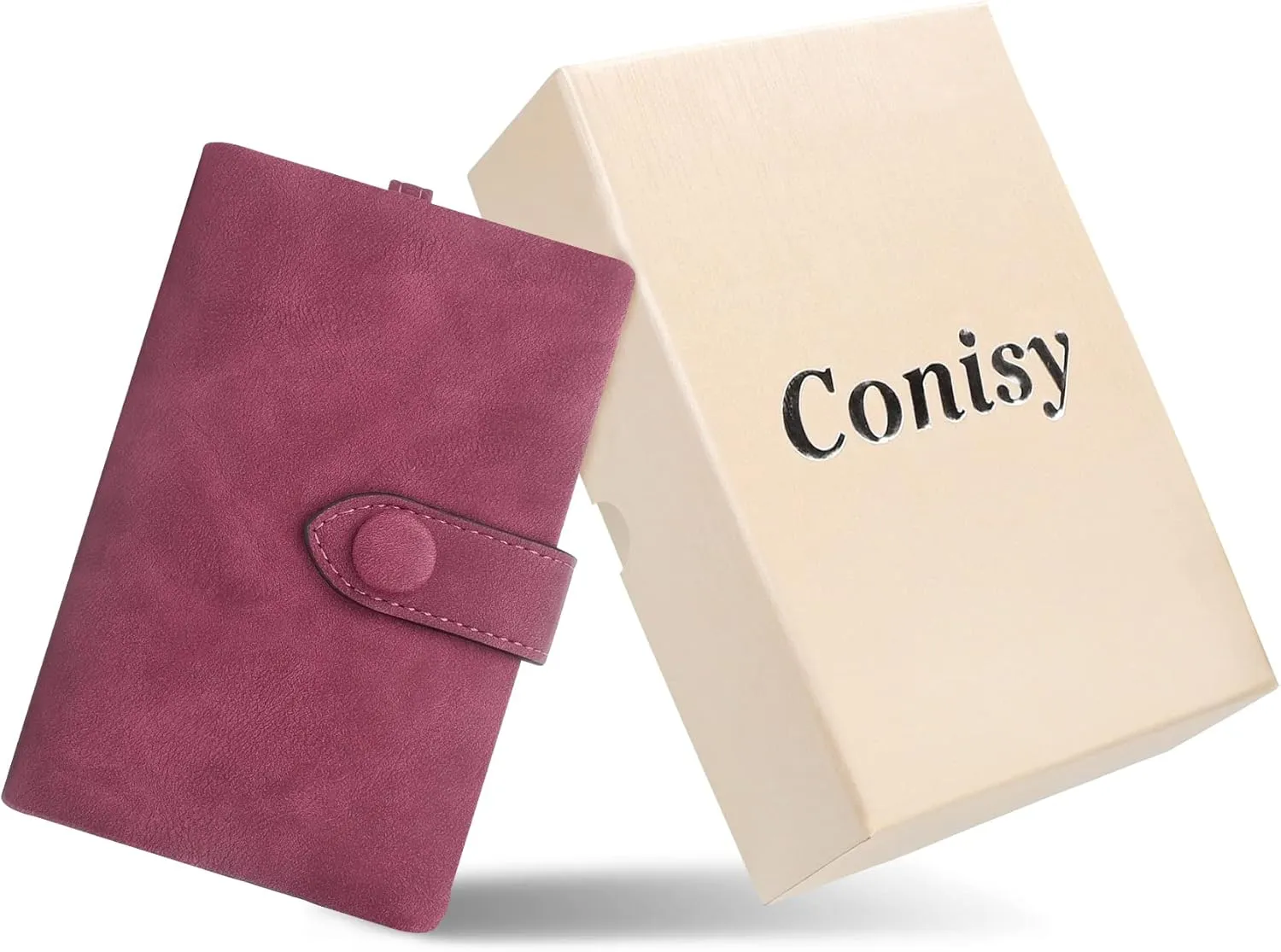 CONISY Small Wristlet Wallets for Women, Leather Bifold RFID Wallet with ID Window Zipper Coin Purse