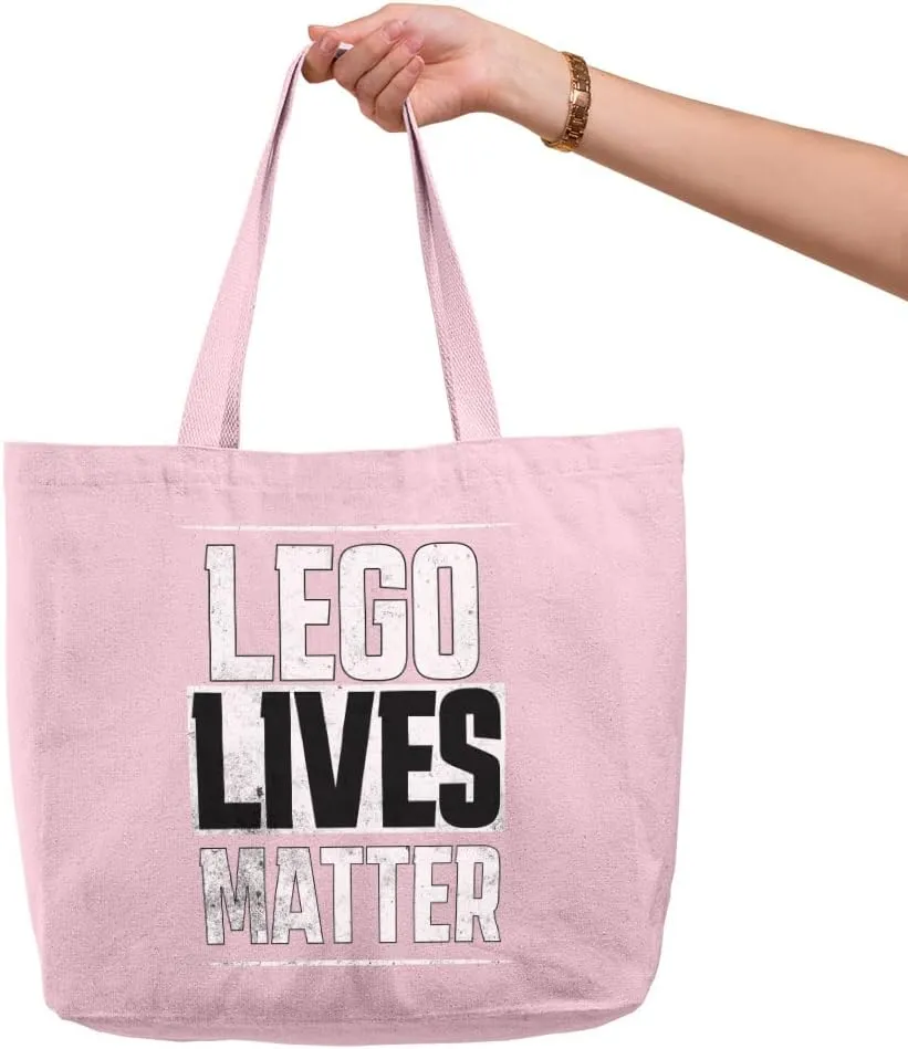 Constructor Print Zippered Tote Bag - Toy Art Shopping Bag - Themed Cloth Bag