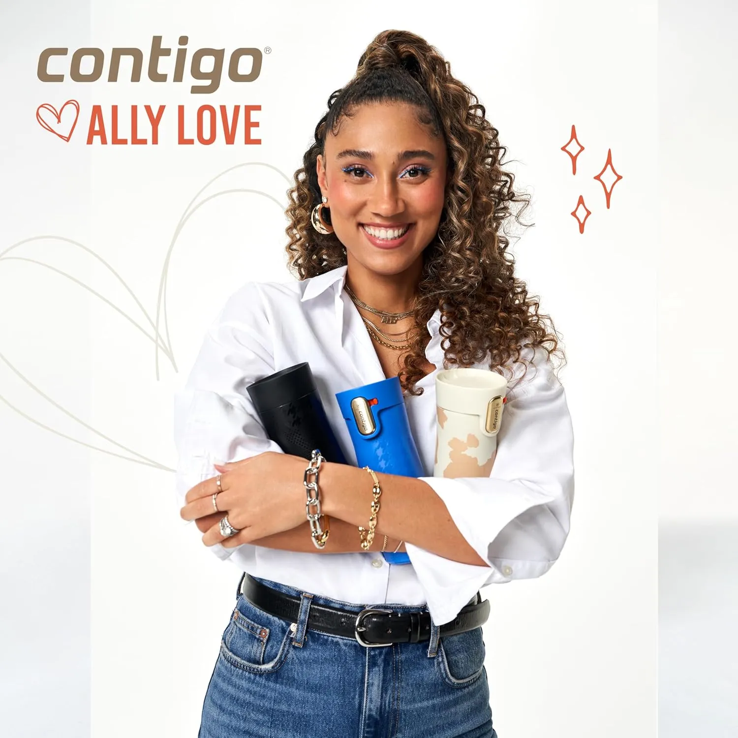 Contigo x Ally Love Stainless Steel Vacuum-Insulated Travel Mug with Autoseal and Easy Clean Lid, Spill-proof, Keeps Drinks cold 24 hrs & hot for 11 hrs, BPA Free, 16oz., West Loop 3.0, Stellar Jay