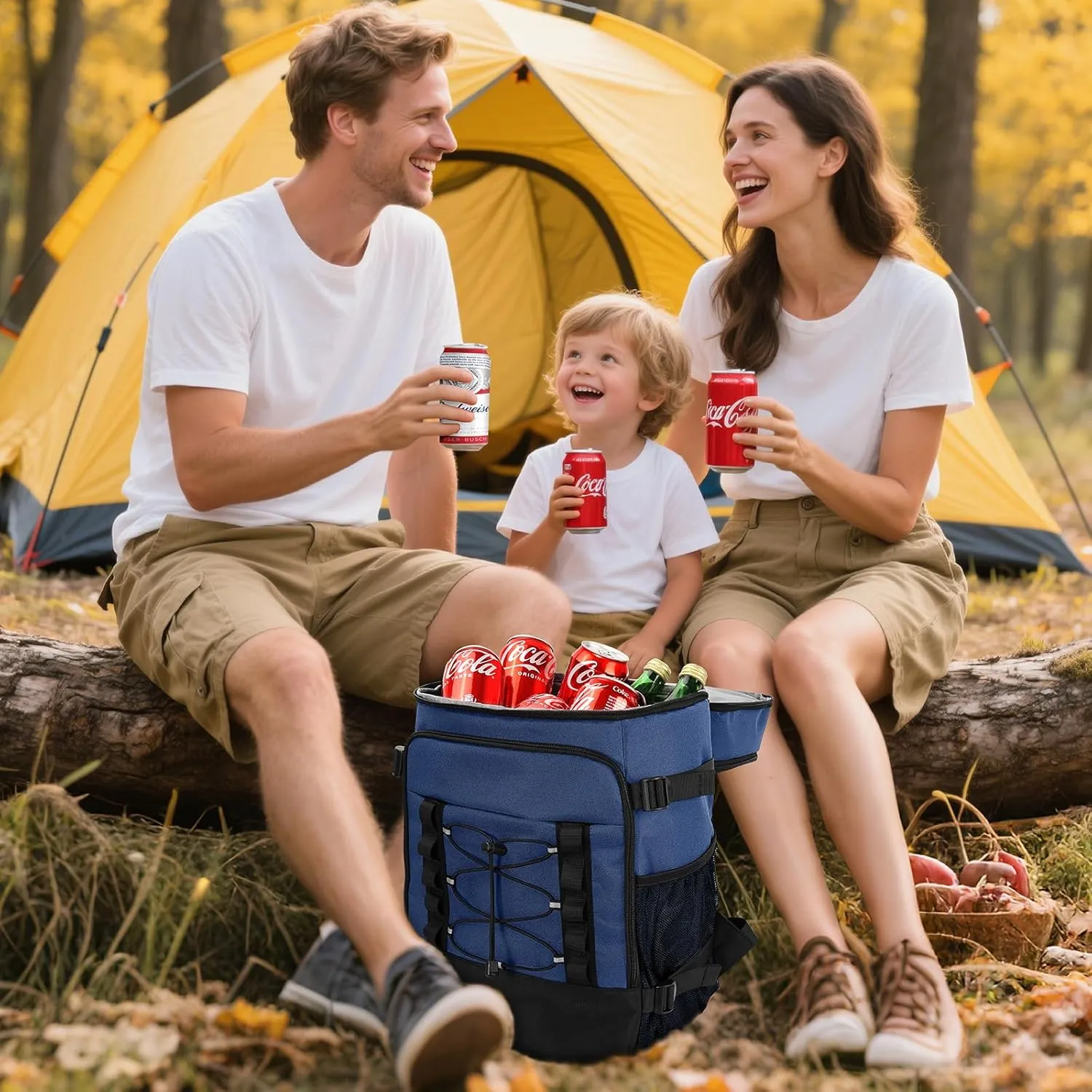 Cooler Backpack - 40 Cans Insulated Backpack Cooler for Men & Women, Portable 2 Leak Proof Compartments Coolers Bag for Picnic, Lunch, Hiking, BBQ Camping and Beach - MIYCOO