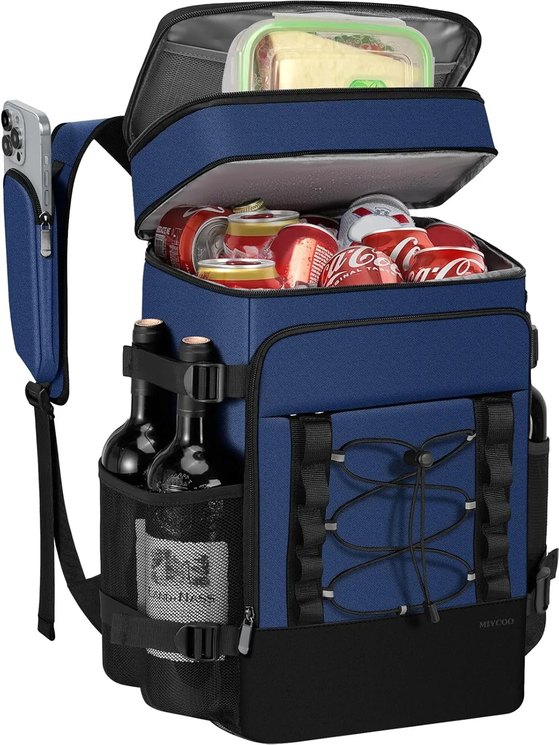 Cooler Backpack - 40 Cans Insulated Backpack Cooler for Men & Women, Portable 2 Leak Proof Compartments Coolers Bag for Picnic, Lunch, Hiking, BBQ Camping and Beach - MIYCOO