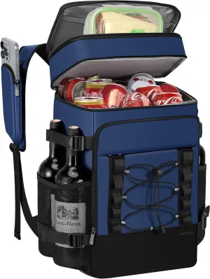 Cooler Backpack - 40 Cans Insulated Backpack Cooler for Men & Women, Portable 2 Leak Proof Compartments Coolers Bag for Picnic, Lunch, Hiking, BBQ Camping and Beach - MIYCOO