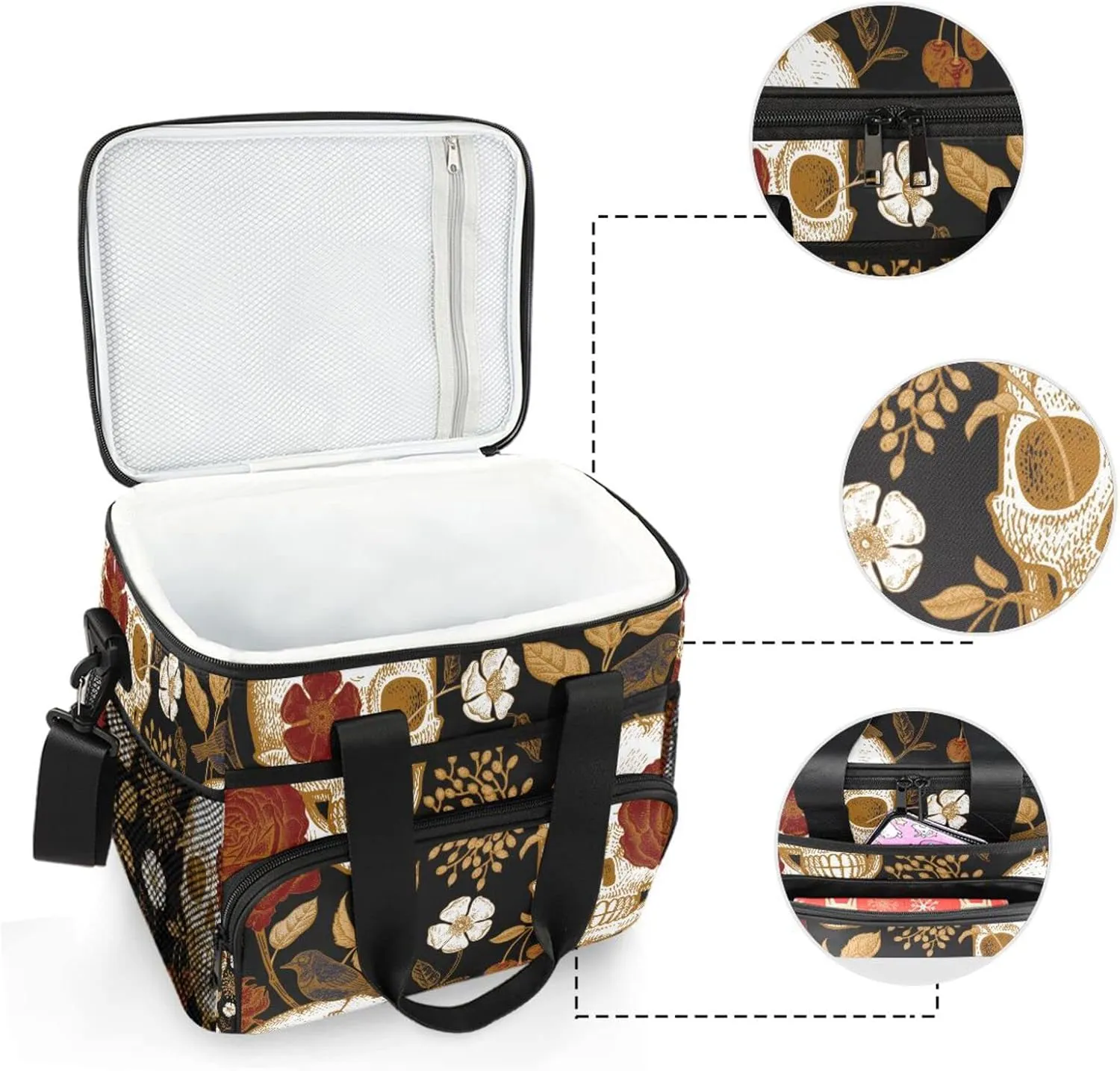 Cooler Bag Insulated Picnic Bag Large Lunch Box Reusable Tote Bag Soft Sided Portable Beach Cooler Grocery Camping