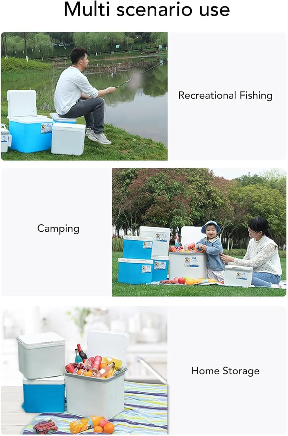 Cooler, Insulated Cooler, Portable Leakproof Cooler with Handle, Coolbox Keeps Cool for Camping, Fishing, Picnic, Outdoor, Beach, Grill, Travel,Tailgating (6L)