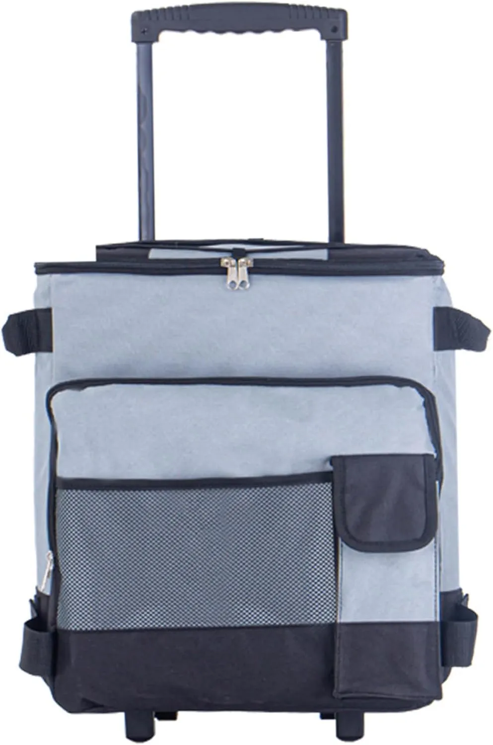 Cooler with Wheels, Rolling Cooler, 43L Cooler with Wheels and Pull Collapsible Rolling Cooler Multi-Pocket Insulated Cooler for Summer Beach Camping, Large Cooler