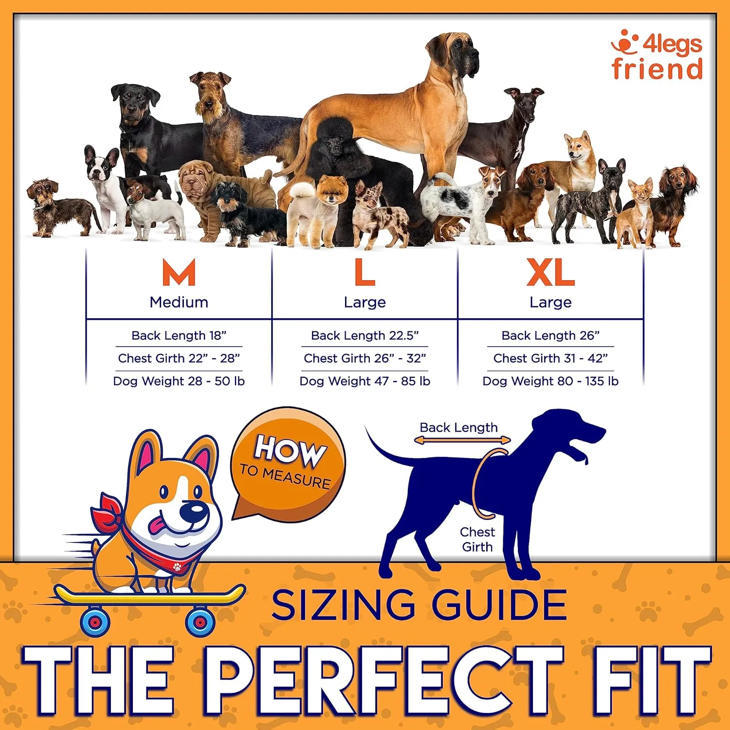 Cooling Vest for Small, Medium to XLarge Dogs - Evaporative Vest for Hot Summer Days - Adjustable Cooling Jacket with Reflective Strips (Orange/Grey, Large)