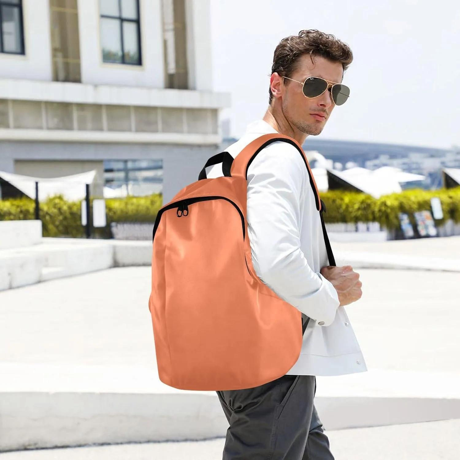 Coral Laptop Backpack for Women Men 25L Casual Hiking Daypack Bag Travel Backpack for 15.6 inch Laptop Coral