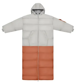 Coral Pink and White Long Sleeve Sleeping Bag Jacket L-XXL