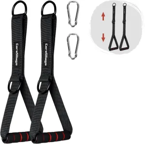 CoreSlings Cable Machine Handles with Finger Straps for gripping Forearm Strength Training, Workout Handles Cable attachments for Gym, Resistance Bands Handles.