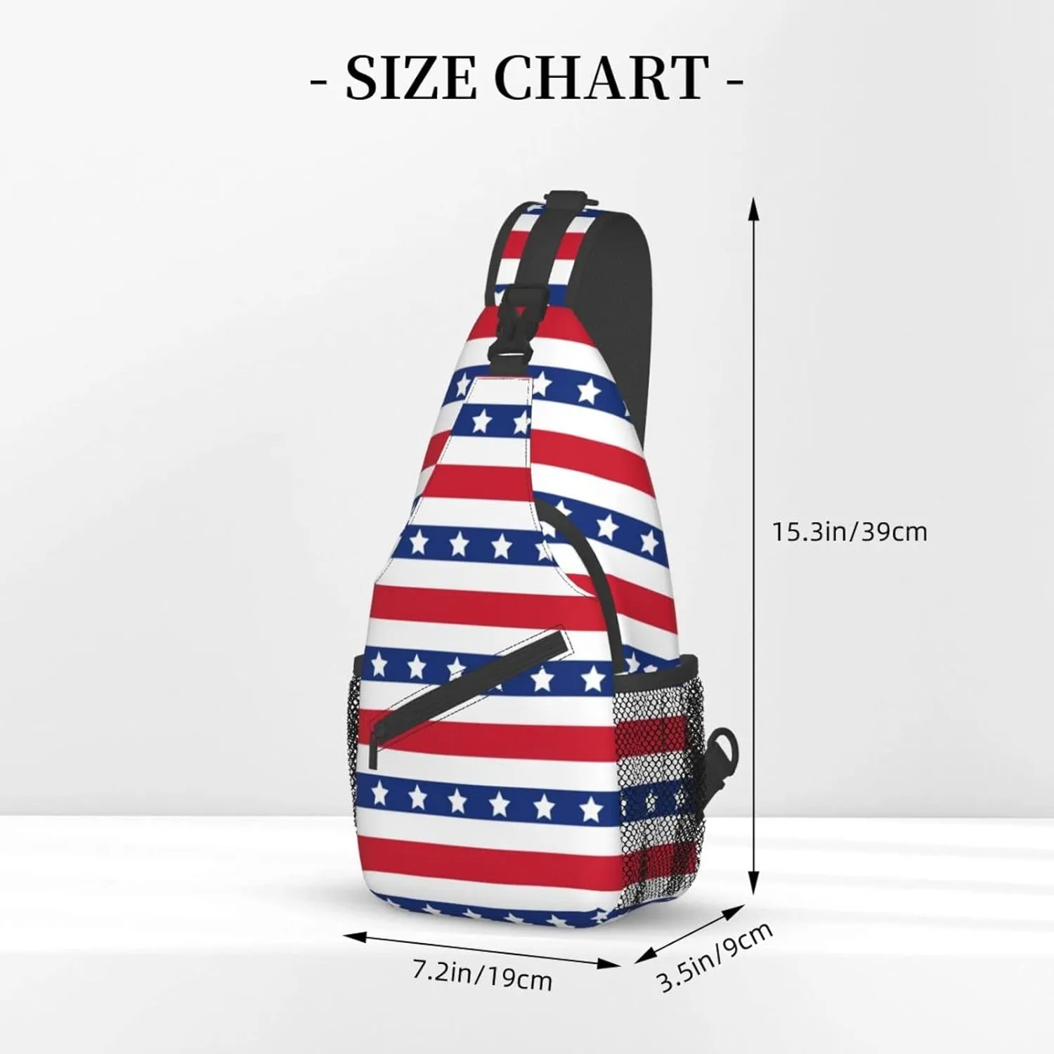 Crossbody Sling Backpack Sling Bag Chest Bag Shoulder Bag Travel Hiking Daypack For Men Women-American Patriotic Stars And Stripes