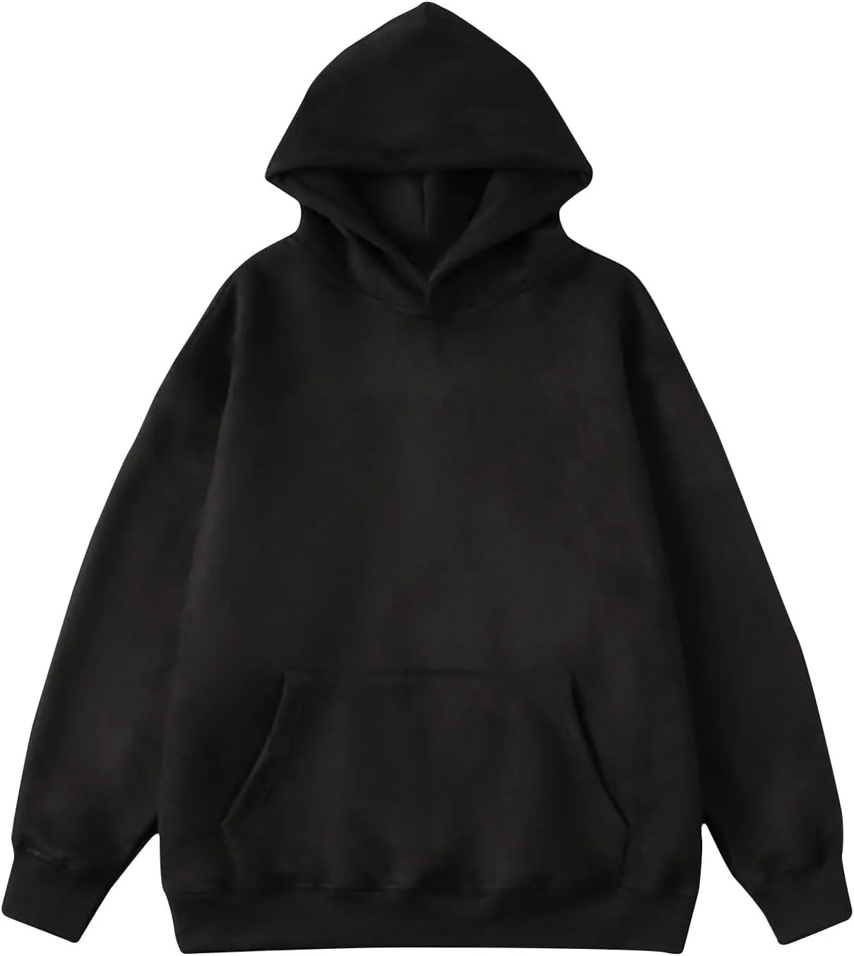 Ctreela Plain Basic Unise Hooded Sweatshirt Loose Long Sleeve Hoodie Women Men Adult Teen Pullover Solid Shirt with Pocket