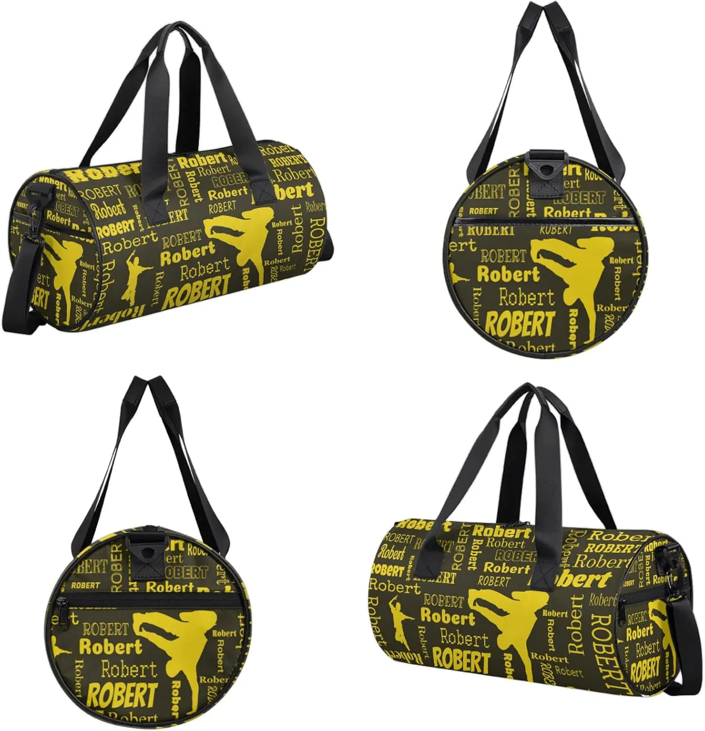 Custom Dance Duffel Bag Personalized Sports Bag with Name Overnight Weekender Duffel Bag Customized Hip-Hop Gifts for Women Men, Gold