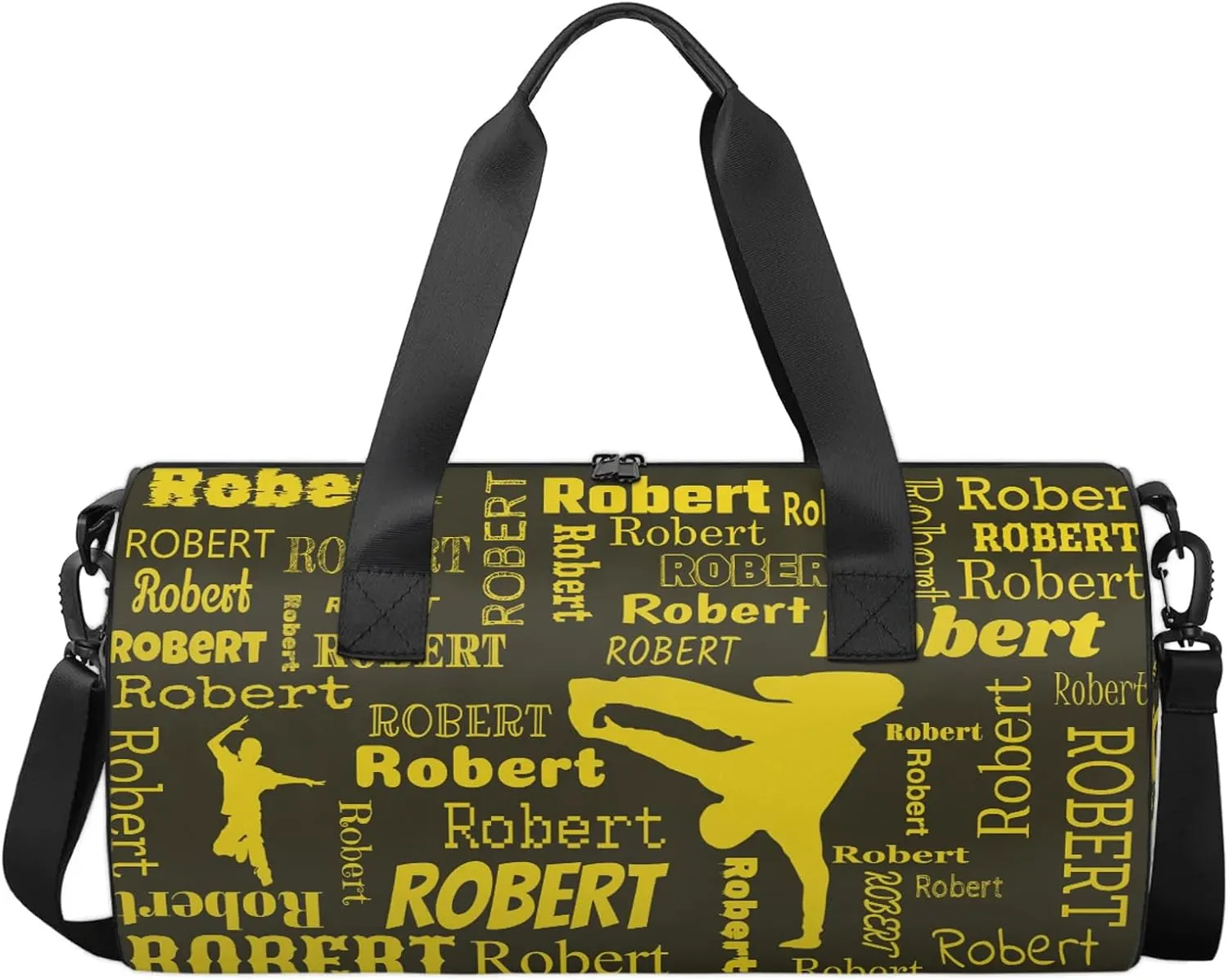 Custom Dance Duffel Bag Personalized Sports Bag with Name Overnight Weekender Duffel Bag Customized Hip-Hop Gifts for Women Men, Gold