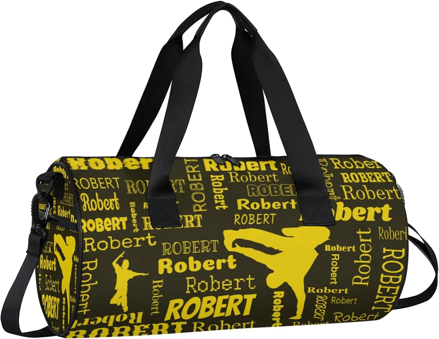 Custom Dance Duffel Bag Personalized Sports Bag with Name Overnight Weekender Duffel Bag Customized Hip-Hop Gifts for Women Men, Gold