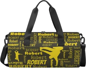 Custom Dance Duffel Bag Personalized Sports Bag with Name Overnight Weekender Duffel Bag Customized Hip-Hop Gifts for Women Men, Gold